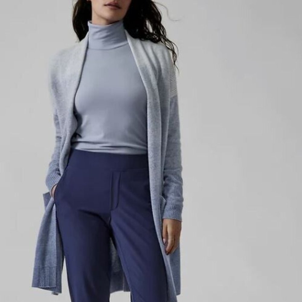 Athleta Spirit Wool/Cashmere Ombre Wrap Duster Sweater Cardigan - Picture 10 of 11
